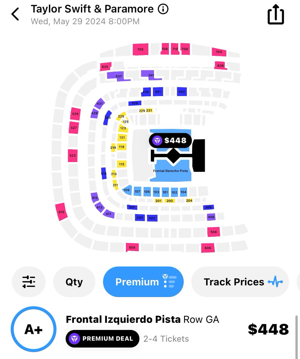 If you are a Swiftie, this is your sign to book that trip to Madrid. Unobstructed view ticket is $260 or GA Floor is $448 on @TickPick
