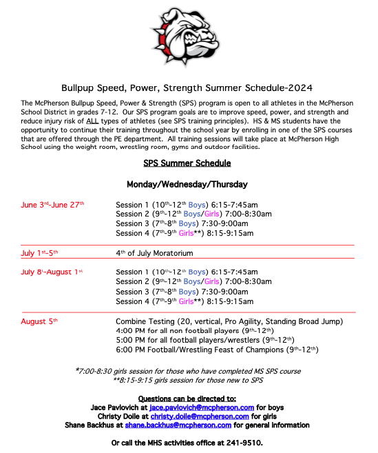 Bullpup Summer Camp and Summer SPS Info! GO PUPS! #bullpupnation