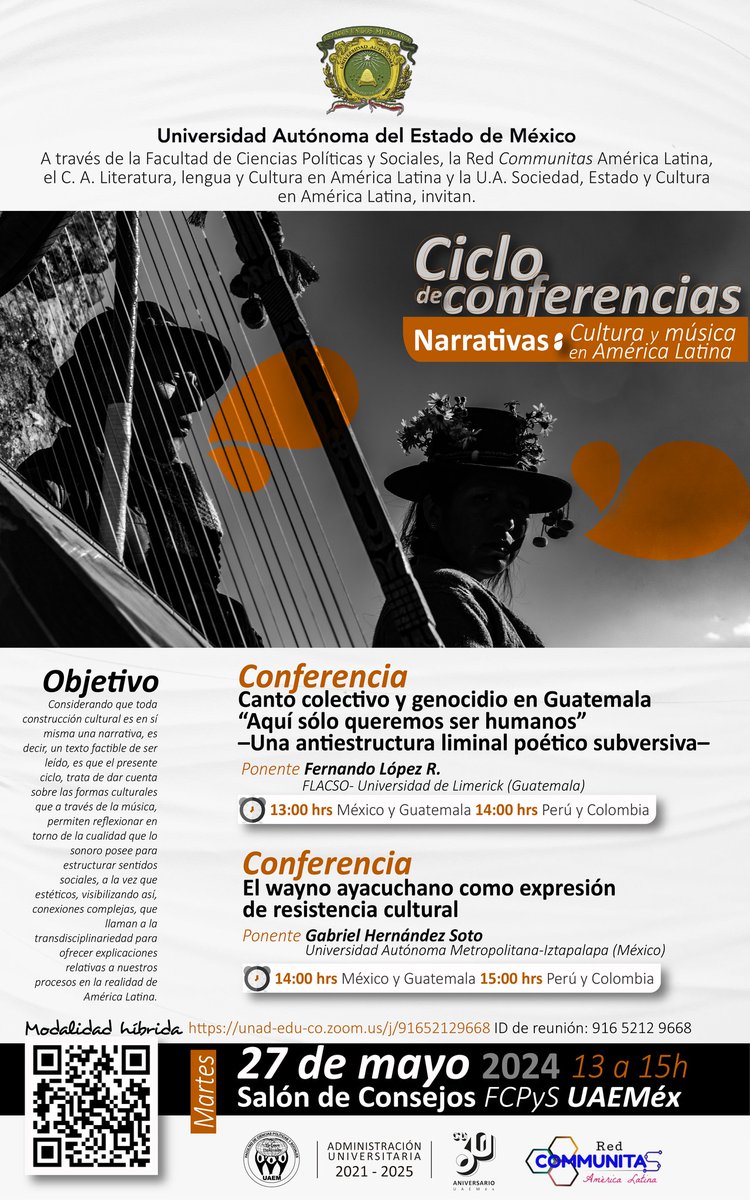 FerLoJazzfusion's tweet photo. It is a great honour to have been invited to this conference by -Red Latinoamericana Communitas- to present some of the findings of my Master's thesis in Ethnomusicology " (Collective Song and Genocide in Guatemala: 'Here we only want to be human'). https://t.co/EYR0SlBZ9f
