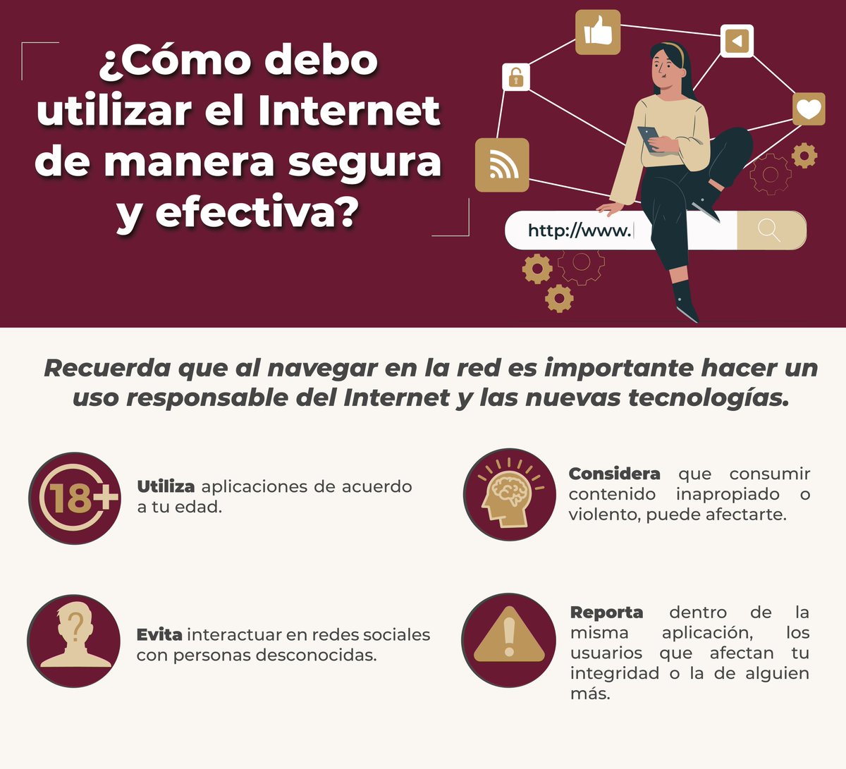 ¿Sabes cómo utilizar Internet de manera segura y efectiva? Te compartimos la siguiente información.