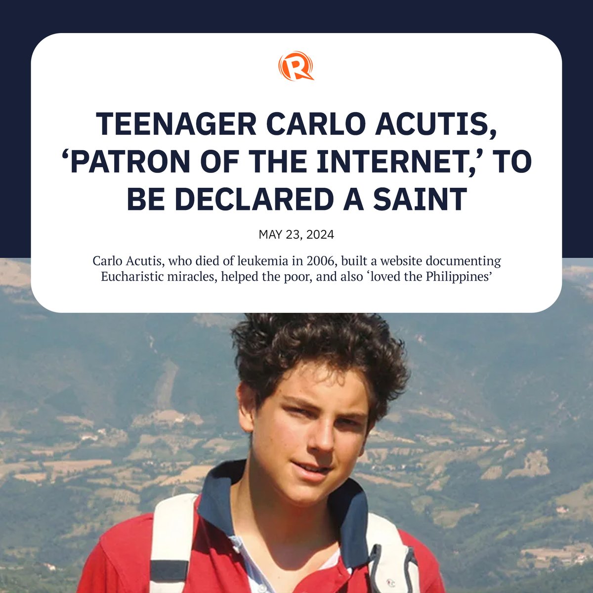 Italian teenager Carlo Acutis, who died of leukemia at the age of 15, will be declared a Catholic saint after a miracle was attributed to his intercession, the Vatican confirmed on Thursday, May 23. trib.al/3OozPlH