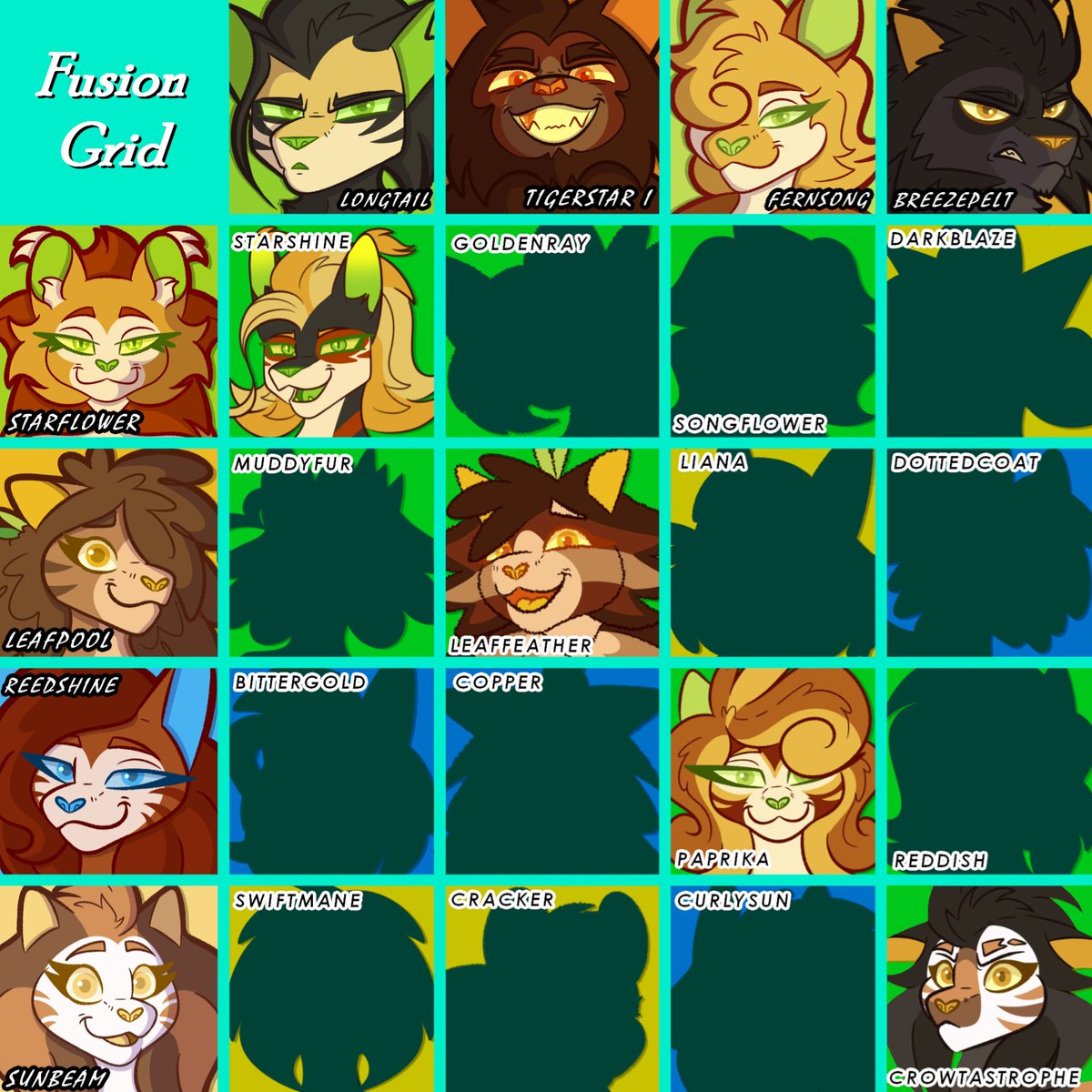 _DanSly_'s tweet image. Fusion Grid 2!!! (Pre-claim)
✨Comment or DM to claim!✨ Please share and RT if you can! 💜
-Prices in USD 
-Payment through PayPal. 
-The adopt will be sent by email.
🟢= $25 🟡= $20 🔵= $15
#warriorcats #fusiongrid #fusiongridadopt #warriorcatsoc #catoc #adoptables #catadopt