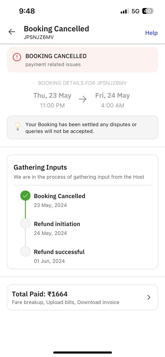 jsahedani's tweet photo. @Zoomcar_India I was booking a trip for tonight, and immediately after entering the OTP for payment, instead of confirmation, i got a cancellation pop-up! I didn’t cancelled the booking myself. You can check payment and cancellation time. Please initiate refund! Poor experience! https://t.co/tdhkHc32Ol