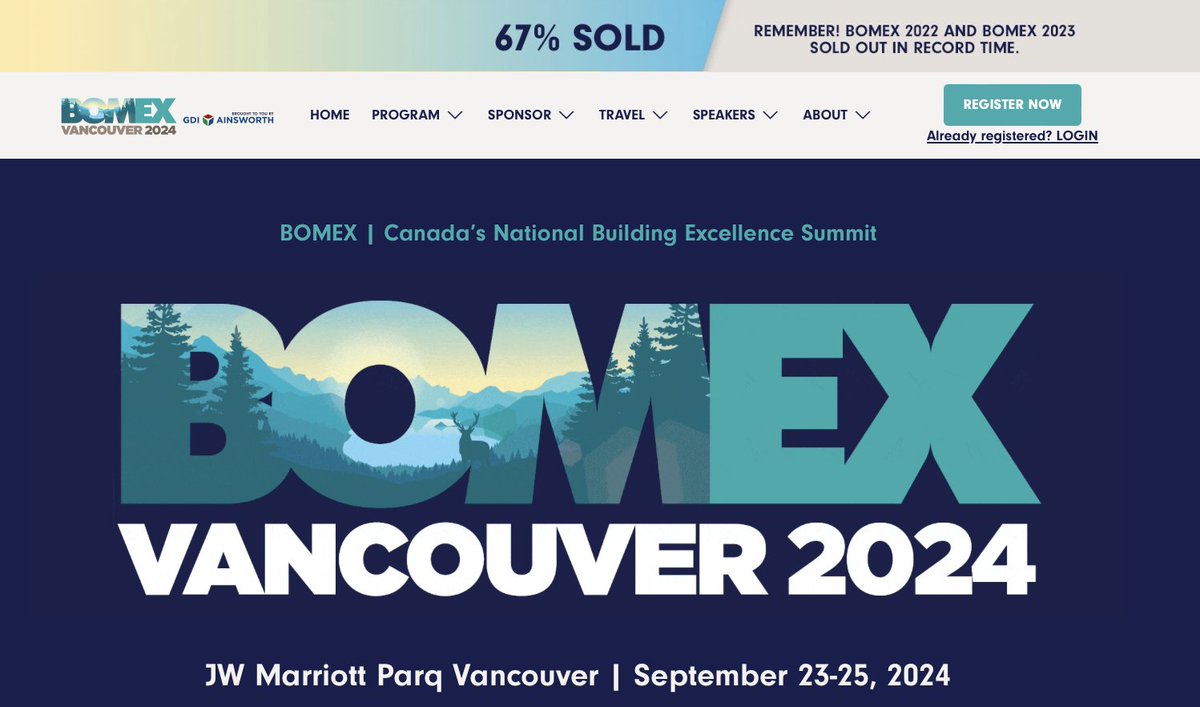 🚨 Urgent: #BOMEX Vancouver 2024 is 67% sold out! Register now to secure your spot! bomex.ca/event/ef67053e…

#BOMEX2024 #BOMEXVancouver #RealEstateCanada #CommercialProperty #VancouverEvents #NetworkingOpportunity