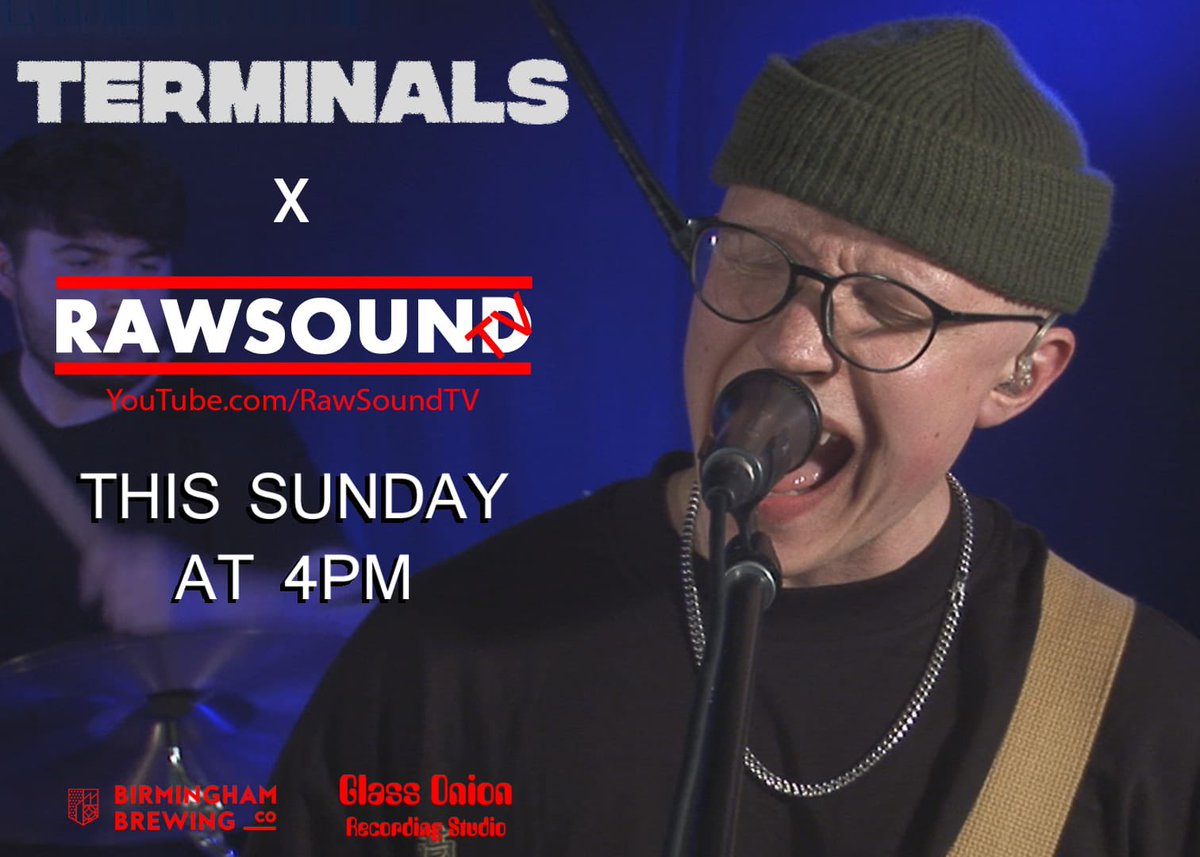 TERMINALS X RAWSOUND TV We’re very excited to bring you Brum newcomers #Terminals on our next show with their immersive brand of alt-rock. Atmospheric guitars & hazy lyrics, alongside a sturdy rhythmic base made for a great set! Join us Sunday at 4pm! youtube.com/@rawsoundtv?fe…