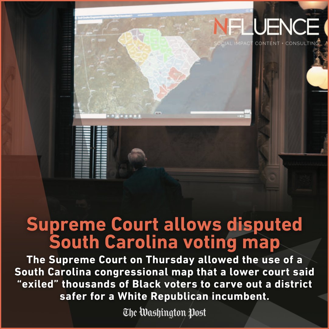 At issue was whether South Carolina’s new map, which moved Black voters from one district to another, was an unconstitutional attempt to divvy voters up by race or was permitted partisan gerrymandering.

Read more at bit.ly/3WQ56CX

#power #politics #influence