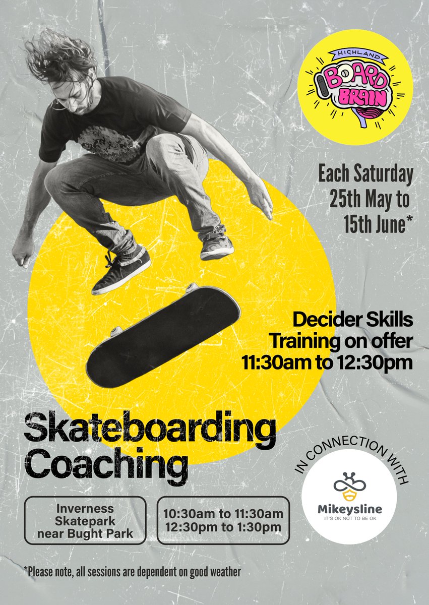 UHIPsychology's tweet photo. The next section of the skate and mental health project is starting this Saturday with skate coaching and Decider Skills mental health training delivered by Mikeysline running at the skate park for the next 4 Saturdays. https://t.co/xuCKDPz0pw