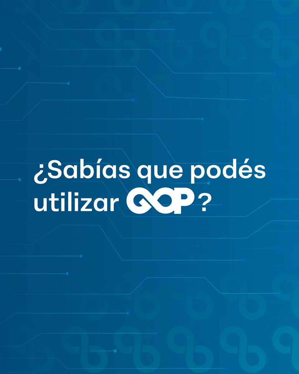 KafeSistemas's tweet photo. ¿Sabías que podías utilizar GOP?
 Si tenés dudas respecto a la utilización 👉 comunicate con nosotros (link en bio) 
#kafesistemas #gop #govtech #tecnologia https://t.co/qCAtG01wwj