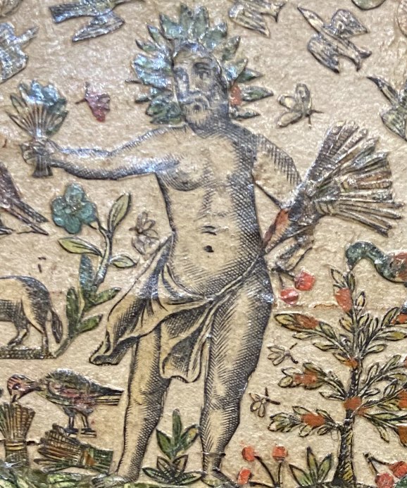 Back again to ask if anyone can tell me what Greek/Roman god is being depicted here? Print is from the second half of the 17th century and the figure is accompanied by Dionysus, Flora, and Hephaestus (if my IDing is right). Thank you and apologies for the image quality