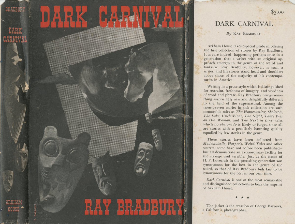 This month marks the 77th anniversary of Ray Bradbury's debut novel, Dark Carnival. First printed in 1947, this collection contains many of Bradbury's spookier stories like 'The Jar', 'The Wind' & 'The Emissary'. If you're looking for a fright, this is the Bradbury book for you.