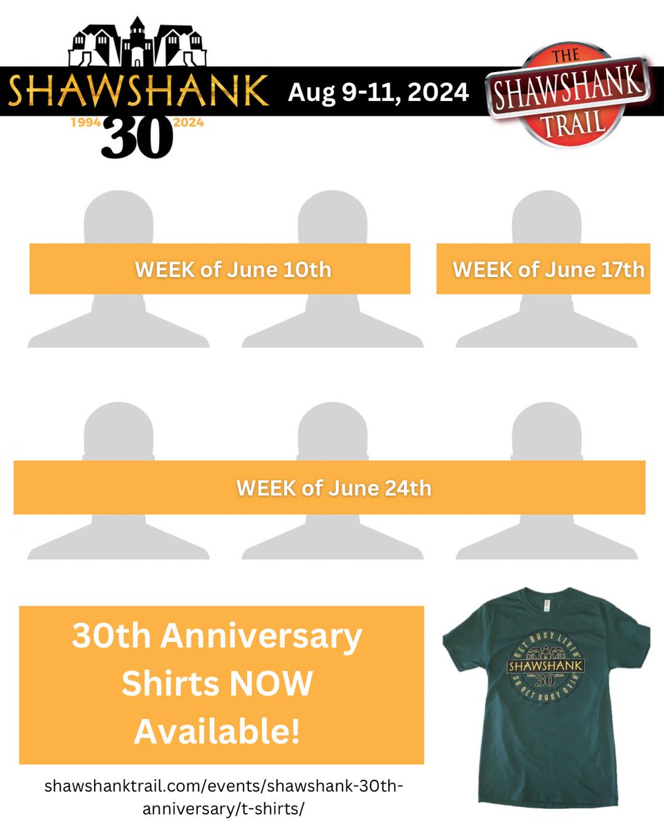 kymlamb's tweet photo. https://t.co/H4EenakhIb cast announcements start today! #Shawshank30 https://t.co/rctGqJ5FWb