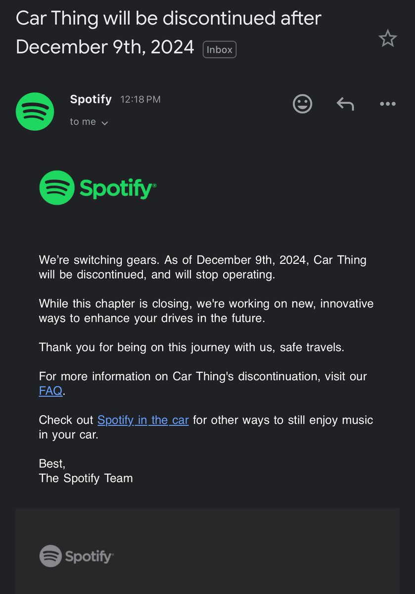xjustgorb's tweet photo. Fuck you @Spotify for discontinuing the Car Thing. Some of us aren’t “blessed” with new cars and this made it safer than playing with my phone or radio while driving. What a trash company. https://t.co/lyc1YA7vpA