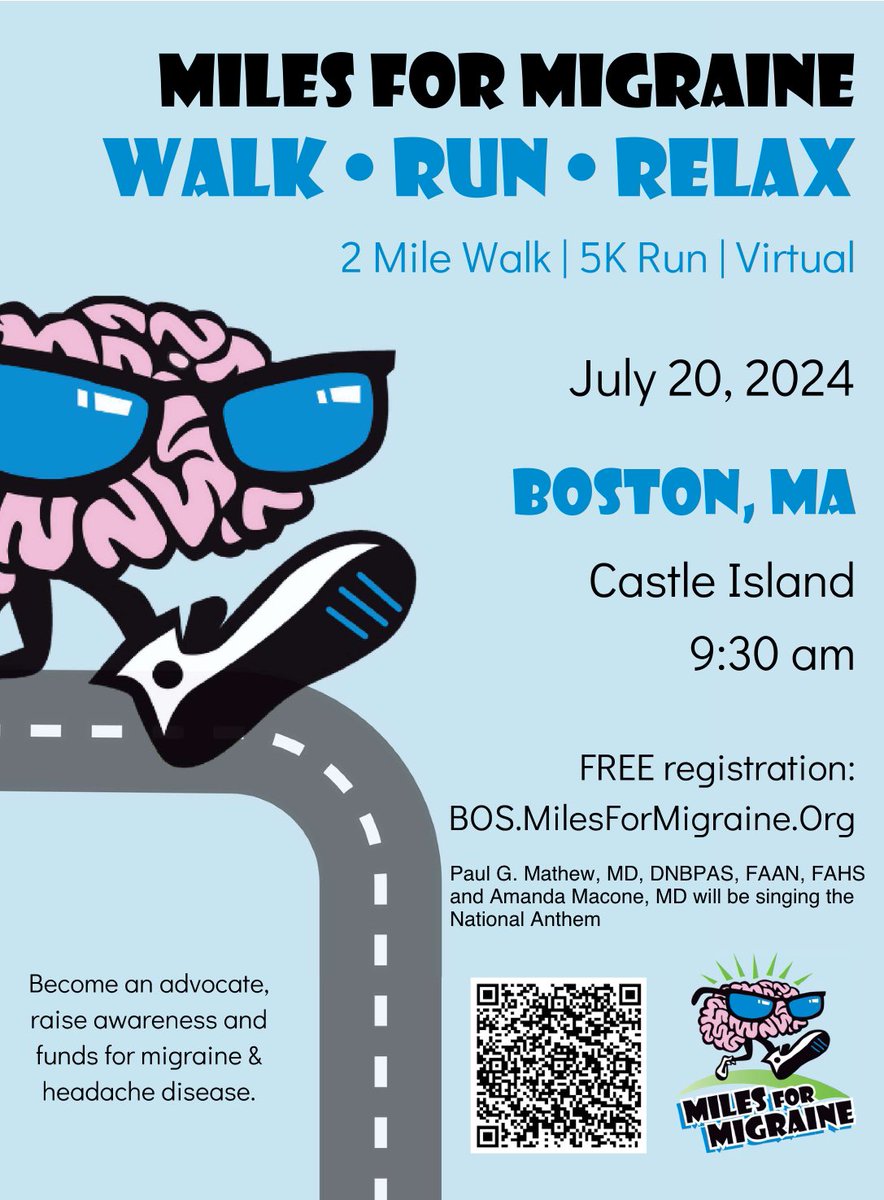 Miles for Migraine will host its 7th annual 2-mile Walk, 5K Run and Relax Massachusetts Event, hosted in Boston on Saturday July 20th, at Castle Island. 👉bos.milesformigraine.org #Boston #migraine
