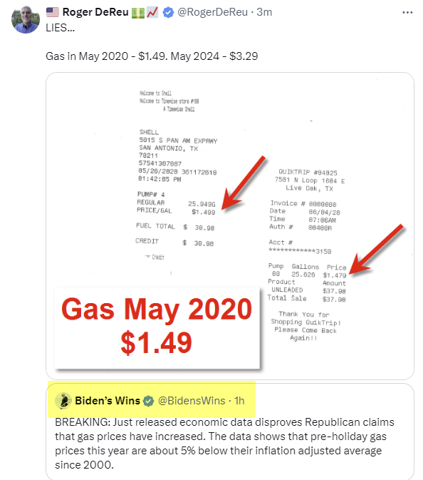 RogerDeReu's tweet image. Gas 4 years ago under Trump
