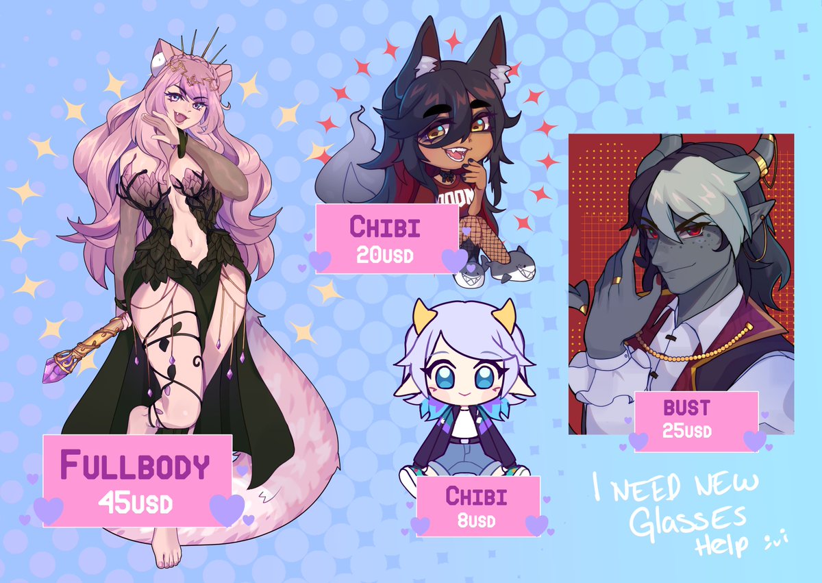 MAY/JUN c0mmissi0n slot open! I need a new glasses too ;; There are more options on my page vgen.co/Pikany 💕 & RT appreciated! ty #VGenOpen
