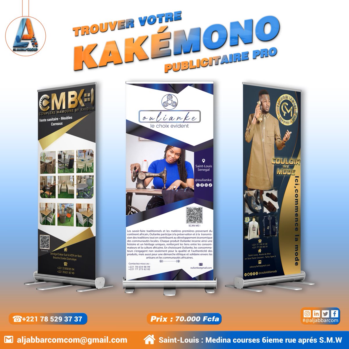 al_jabbarcom's tweet photo. 📷Un #Kakémono en face est une #publicité qui passe.
📷Augmenter votre visibilité, choisissez un outil de communication complet et efficace ...
📷Choisissez un KAKÉMONO 📷
Pour vos demandes de devis:
📷: +221 78 529 37 37
Service disponible partout au 📷 https://t.co/t56Vs84VGz