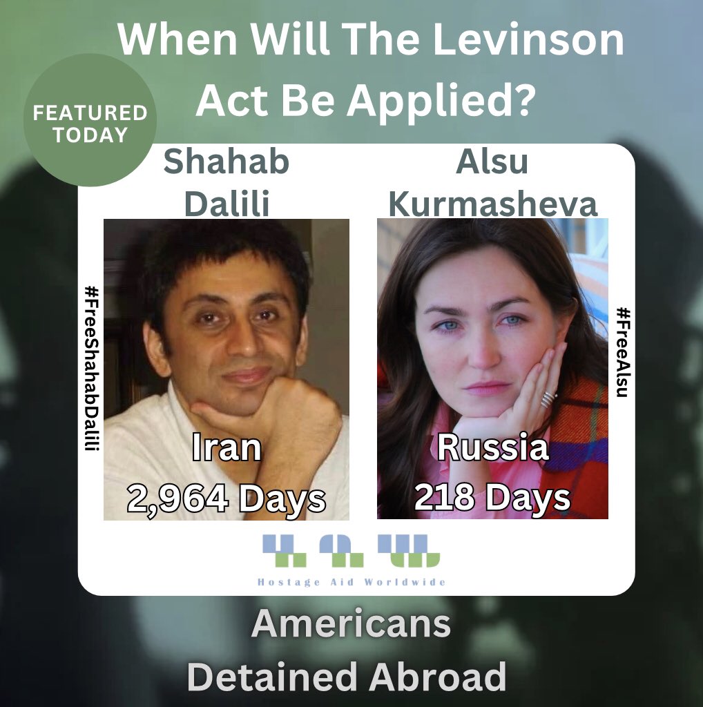 A recent article by @Michael_Lipin sheds light on Shahab Dalili & Alsu Kumasheva who have not been designated “unlawfully detained” in #Iran & #Russia respectively while other Americans imprisoned with them got an expedited designation. With Shahab starting his 9th yr & Alsu her