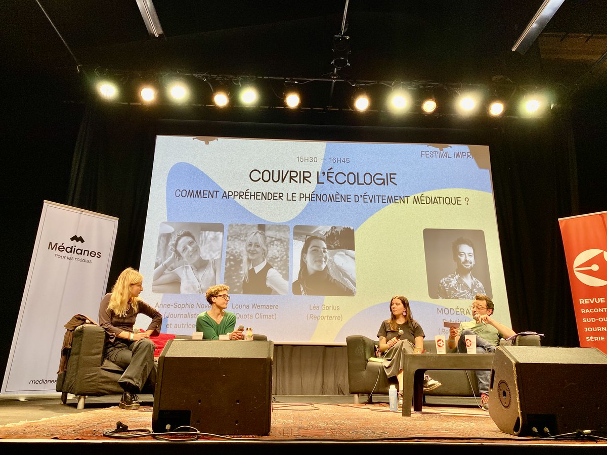 Cette année au Festival Imprimé, nous parlions traitement de l’écologie et évitement médiatique, avec <a href="/SoAnn/">AnneSo Novel @soann@piaille.fr @soann.bsky.social</a>, <a href="/LounaWemaere/">LounaWemaere</a> (<a href="/QuotaClimat/">QuotaClimat</a>), <a href="/LGorius/">Léa Gorius 🌍</a> (<a href="/Reporterre/">Reporterre 🌍 | Le média de l'écologie</a>) et <a href="/SylvainLapoix/">Sylvain Lapoix</a>. 

🎥 Redécouvrez l'échange sur YouTube avec le replay de la table ronde : youtube.com/watch?v=qLLz8t…
