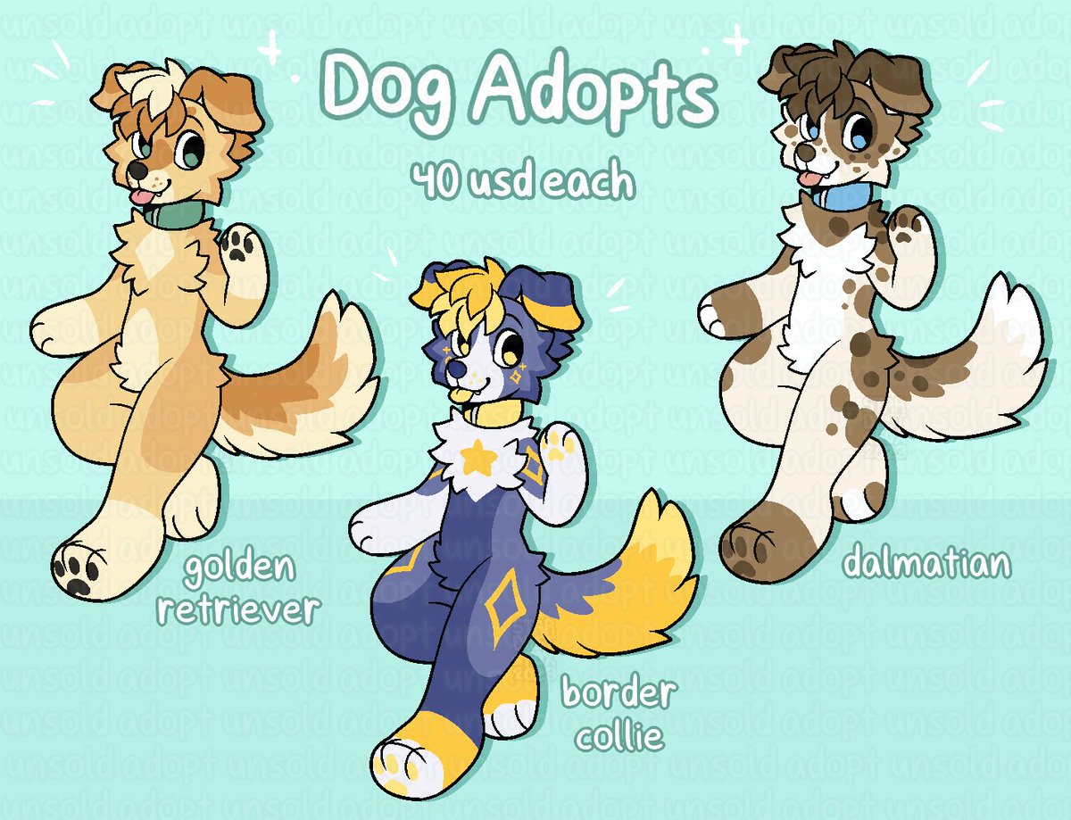 🐶Dog adopts! 🐶 40 each, dm me to claim one :D 🐾