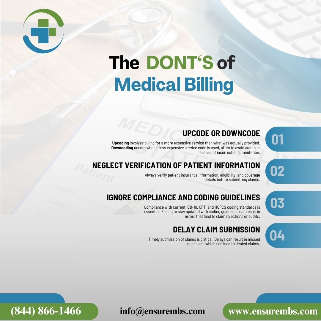 ensurembs's tweet photo. Unlocking Success in Medical Billing Expert Strategies to Navigate the Do's and Avoid the Don'ts, Ensuring Compliance and Maximizing Revenue Potential.

#EnsureMBS #medicalbillingservices #revenuecyclemanagement #healthcare #healthcarebilling #ar #outsourcedmedicalbilling https://t.co/RPCDHBGj39