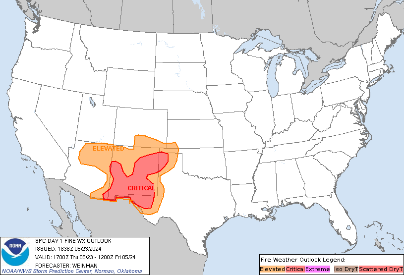 LimWeather's tweet photo. D1 #SPC #FireWx
#Critical #Fire Risk in W #Texas,#NewMexico,SE #Arizona,NW #Oklahoma esp #ElPaso,#SoccoroTX,#DumasTX,#LasCruces,#Alamogordo,#SunlandPark,#SilverCity,#RoswellNM,#Carlsbad,#Artesia,#Deming,#Clovis,#GrantsNM,#Tucumcari,#DouglasAZ
#Wxtwitter #NMwx #TXwx #AZwx #OKwx https://t.co/HQS3NUm6uT