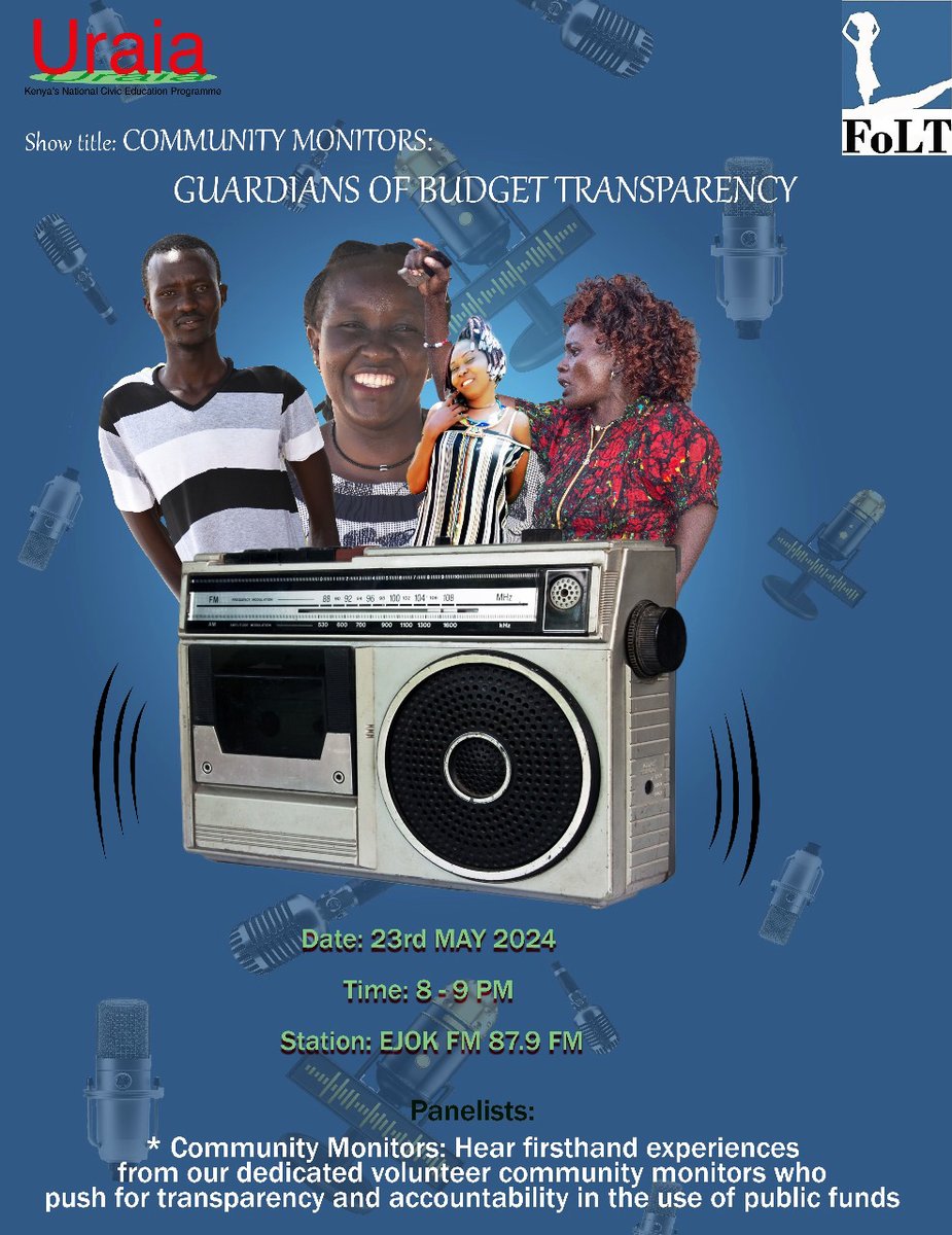 Less than an hour to our radio show where our community monitors will be sharing the amazing work they have been doing as guardians of the budget! Here are two posters of the show to get you as excited as we are! See you then!! 😃🙌🏿 #RITAI