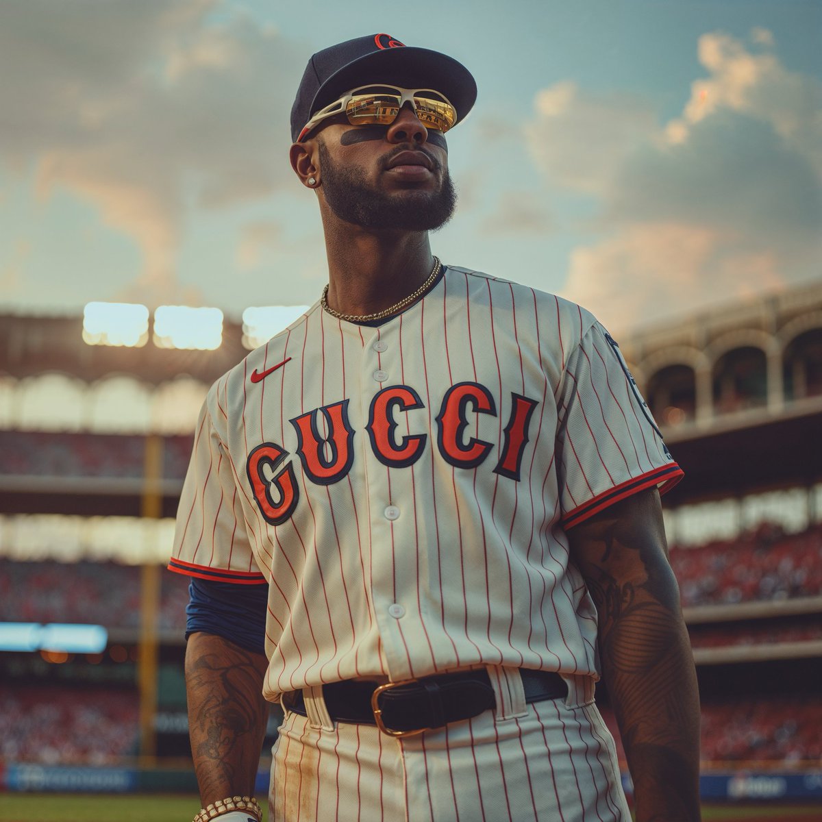 Using Midjourney to explore branded sports concepts /imagine Gucci meets MLB