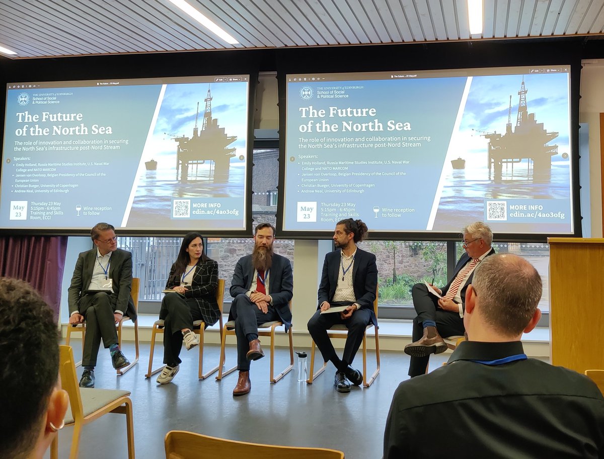 Delighted to share an 🇮🇪 perspective at a multi-day conference <a href="/EdinburghUni/">The University of Edinburgh</a> on threats to subsea infrastructure in the #NorthSea. An important conversation sharing best practices and information amongst policymakers, industry and academia. 

<a href="/iiea/">IIEA</a>