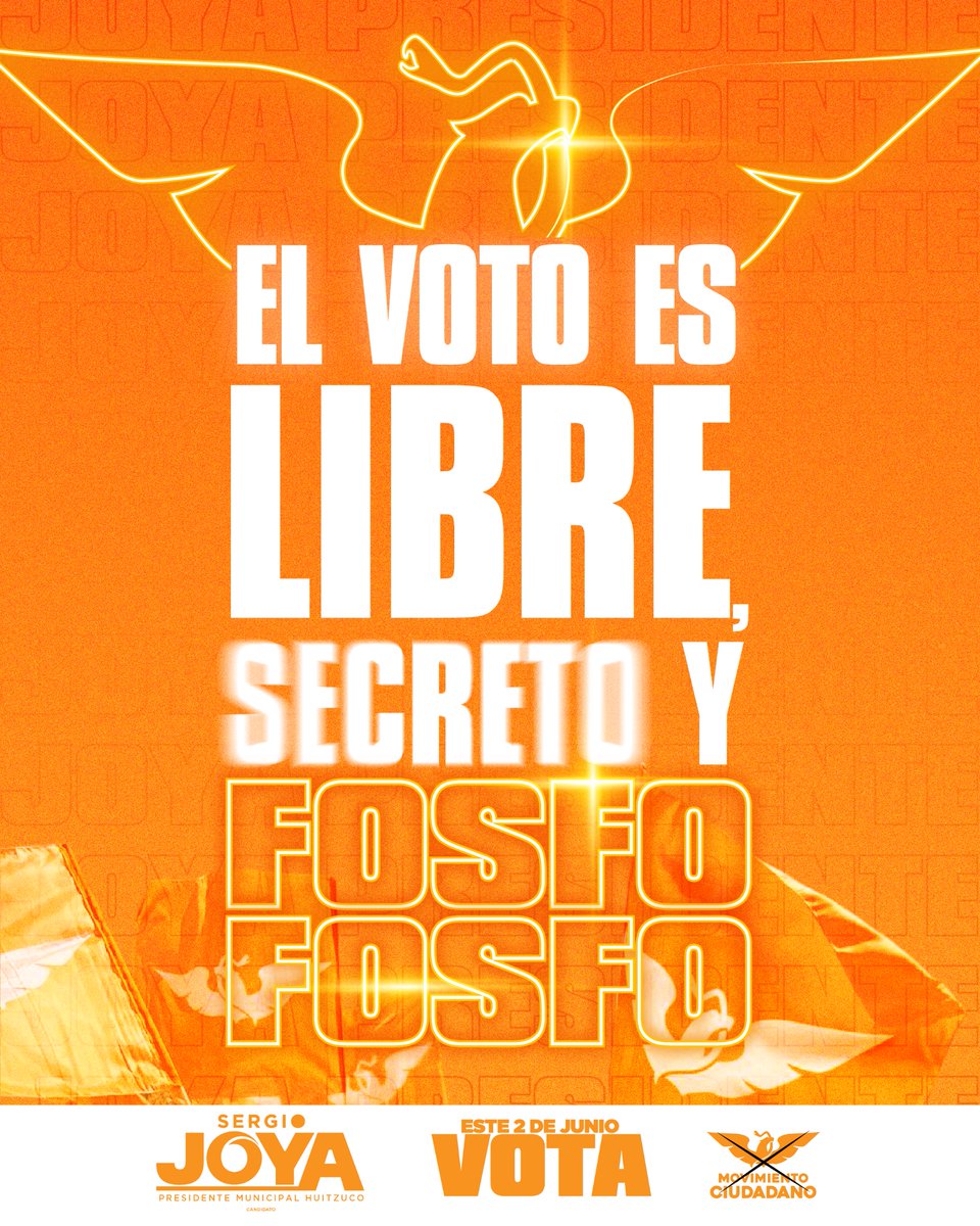 ¡Faltan solo 10 días para que Huitzuco sea naranja! Este 2 de junio vota fosfo fosfo 🍊