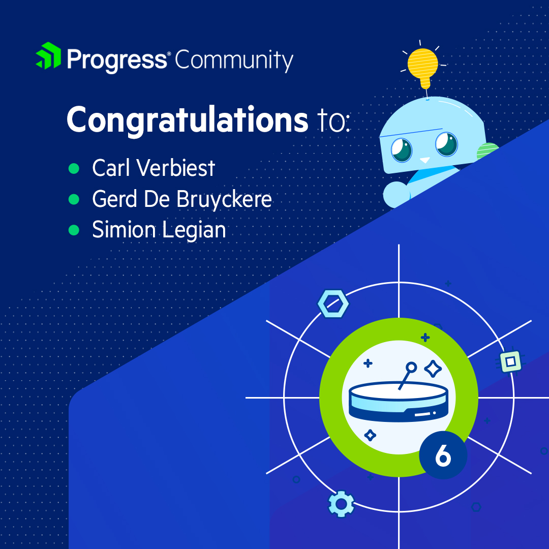 _OpenEdge_'s tweet photo. Congratulations to our Community users for making it up to Level 6 in the Progress Community: Gerd De Bruyckere, Carl Verbiest, Simion Legian
https://t.co/Ib1MIXVqIi #ProgressUC https://t.co/iqDZaLz1JQ