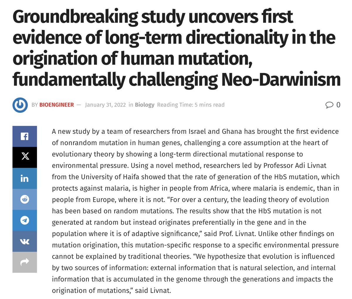 joshwhiton's tweet image. We shouldn't have spent the last 60 years teaching kids that they are entirely the result of random genetic errors. It's an existentially brutal idea that likely contributed to today's high rates of depression — and it's turning out to be false.

What I think will continue to