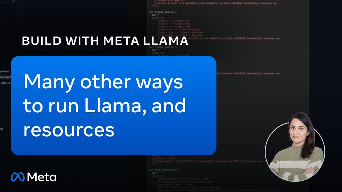 🆕 Want to start building with Meta Llama models? We just published a series of step-by-step tutorials to help you get started with Llama 3 on Linux, Windows, Mac and more. Watch the videos on YouTube ➡️ go.fb.me/fiq831