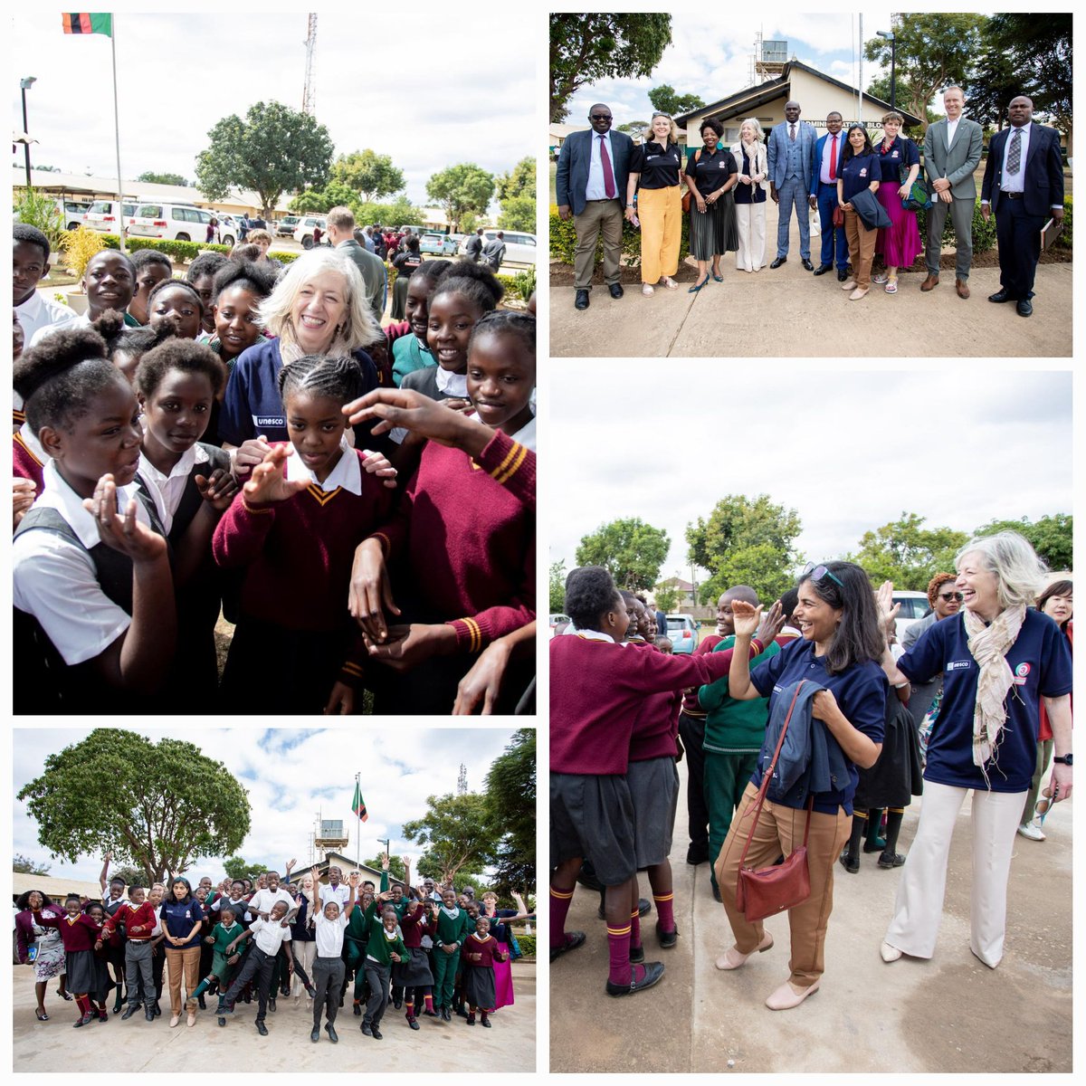 Inspiring day in #Zambia! Thrilled to meet students & teachers, & sit on lessons at Chainda Primary School in Lusaka today. Together, we're #BuildingStrongFoundations through education for every child’s health & well-being. #LearnAndThrive
