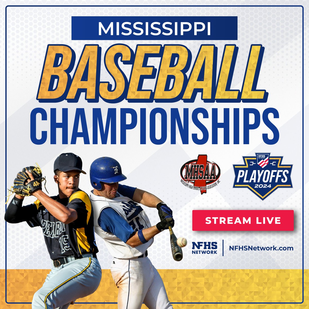 @misshsaa Can't make it out in person today? Cheer on your team in the 2024 MHSAA Baseball Championships on the #NFHSNetwork 🏆 Watch every inning unfold via the OFFICIAL streaming link: bit.ly/3QpAiFH ✅