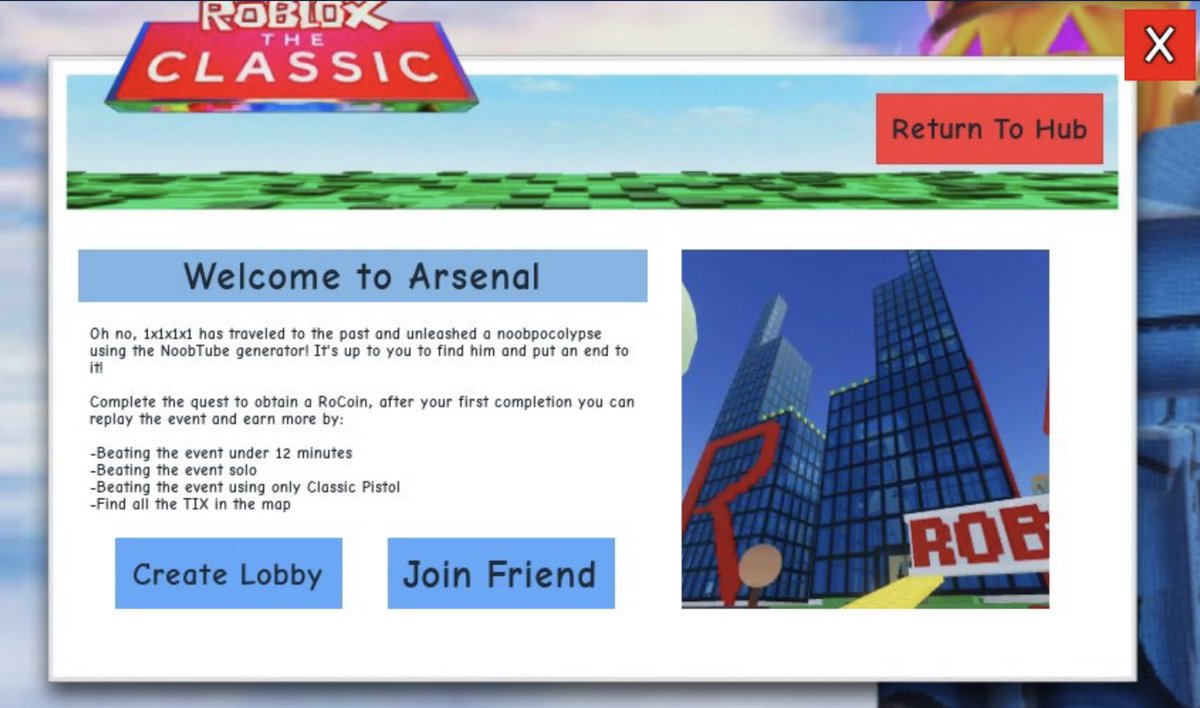 HFL_Roblox's tweet image. THH CLASSIC ARSENAL EVENT! 
#RobloxClassic