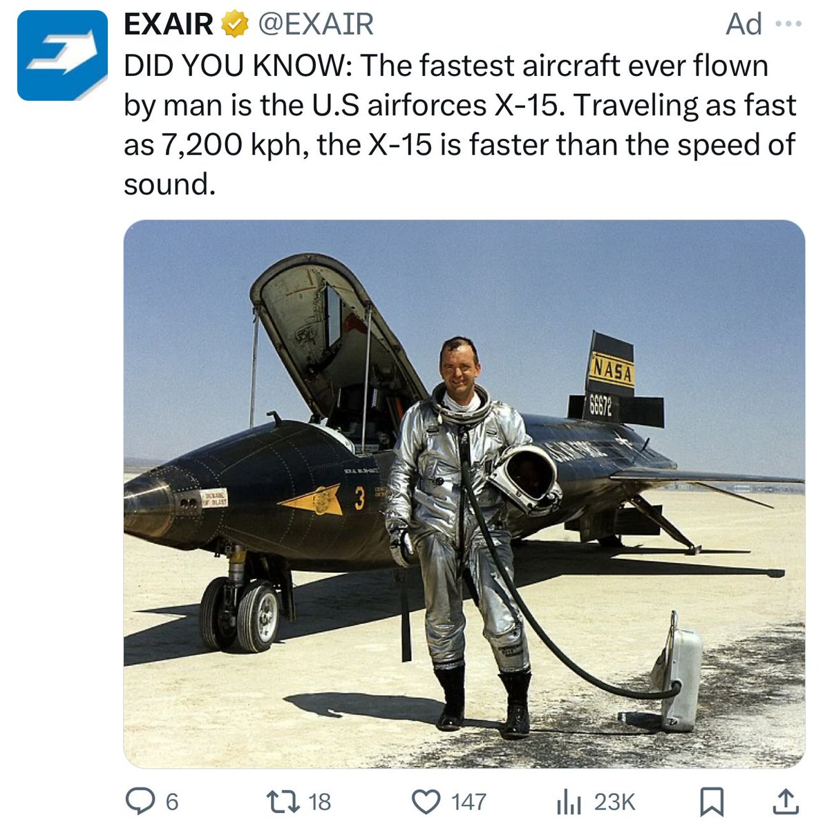 Lol 'faster than the speed of sound' is really under-selling Mach 6.7