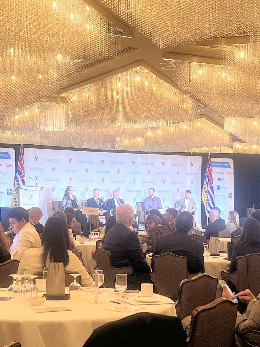 At the <a href="/BoardofTrade/">Greater Vancouver Board of Trade</a> Transportation Forum, the next panel is focusing on investing in the transportation systems of tomorrow 💰🚝
Moderated by <a href="/Anna_Lilly/">Anna Lilly</a> from <a href="/EarnscliffeCda/">Earnscliffe Strategies</a> with panelists from <a href="/Uber_Canada/">Uber Canada</a>, <a href="/bcit/">British Columbia Institute of Technology (BCIT)</a>, Mayor <a href="/BradWestPoCo/">Brad West</a> and <a href="/rupertport/">Prince Rupert Port Authority</a>.