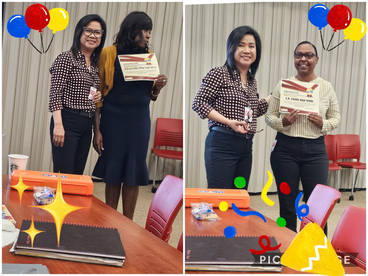 “We Donut 🍩 know what we would do without #MathTeachers!” Congrats to @VictoryECHS & @CarverHS_AISD for earning the top #MATHia scores for this year! @DrFavy @DrLindseyWise @STARS_902 @TRod_Math13 @SibrianLeticia @carnegielearn @delgadong94 @AHoustonMath @MathLeaders