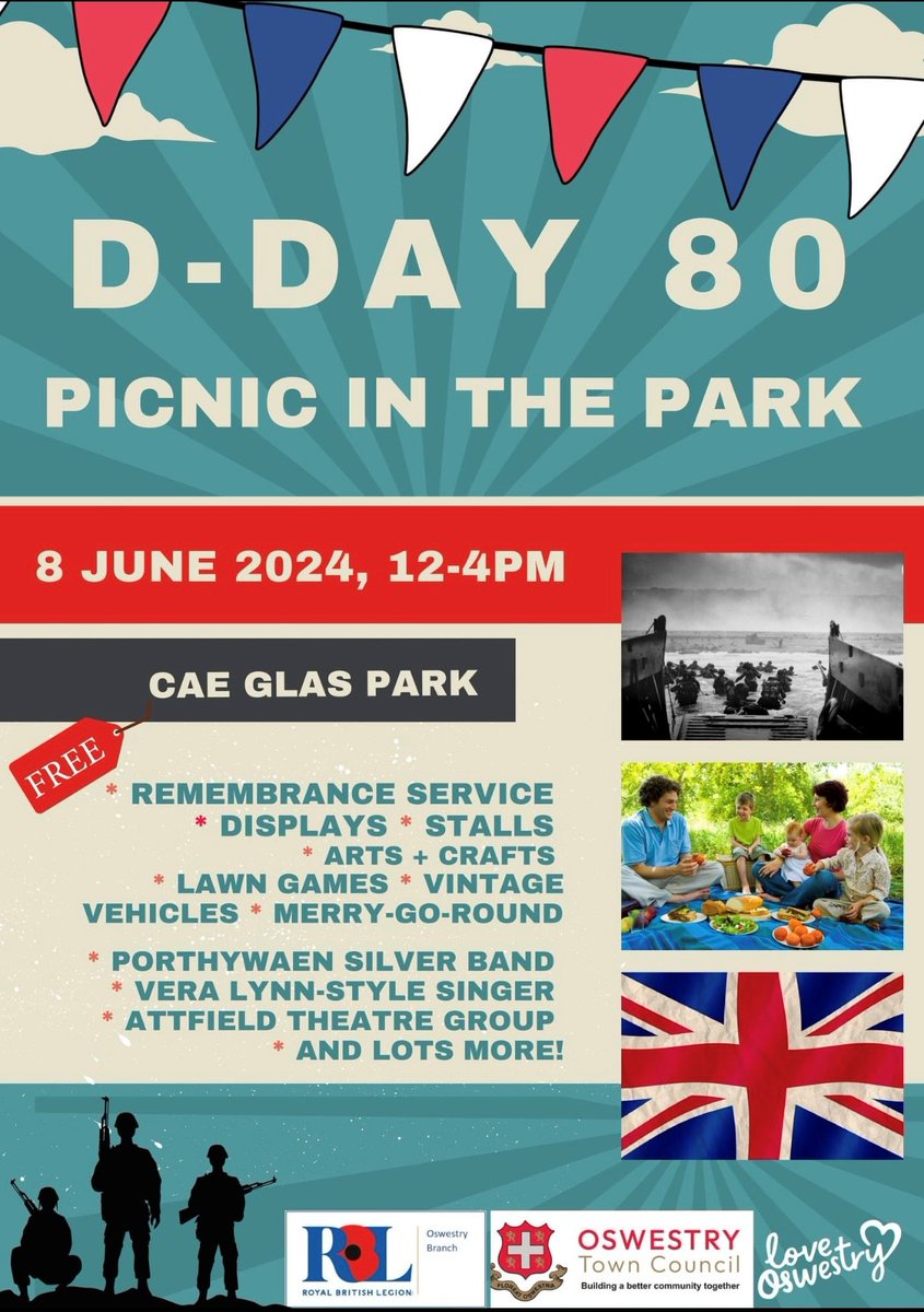 Picnic in the park on the 8th June to commemorate D-Day 80
@OswestryTownCouncil 
@shropshirecouncil