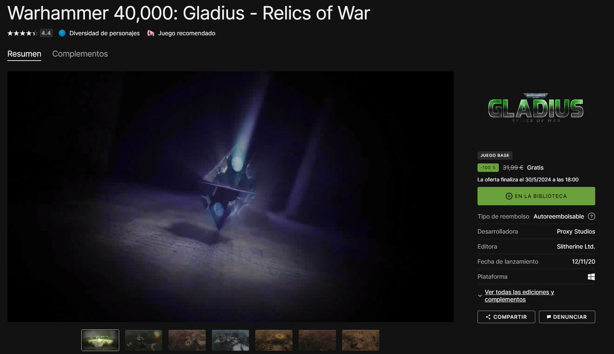 GtlRu's tweet photo. Grarisen Epic Warhammer 40,000: Gladius - Relics of War
Además deljuego gratuito de la semana Farming Simulator 22 https://t.co/6613uBwhL1