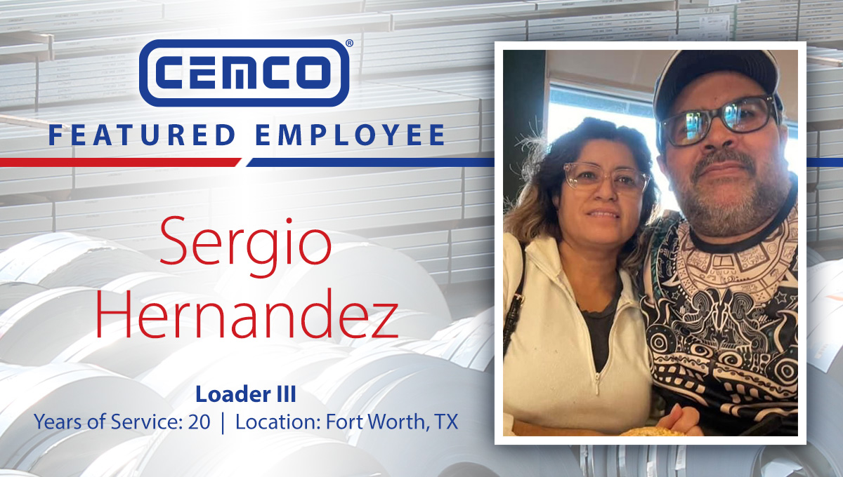 Sergio’s valuable loader experience has earned him the title of “forklift professor.” Many forklift drivers credit Sergio for the skills they’ve learned under his mentorship &amp; guidance. He takes immense pride in his job &amp; considers his CEMCO Team a second community. #cemcosteel