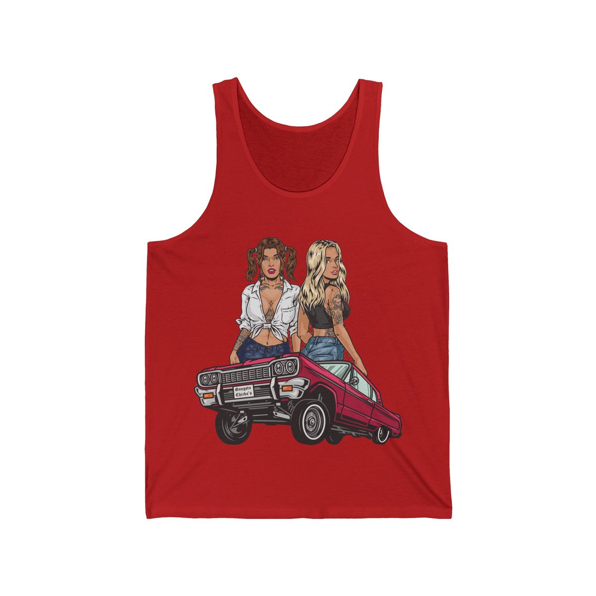 #Gangsta #Chickas #Lowrider tanktop by #TilldoggzCustomWear #1964Impala #64Impala #Ladystanktop #GangsterChicks