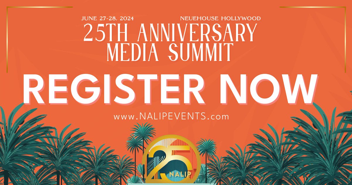 REGISTER NOW for the 𝗡𝗔𝗟𝗜𝗣 𝟮𝟱𝘁𝗵 𝗔𝗻𝗻𝗶𝘃𝗲𝗿𝘀𝗮𝗿𝘆 𝗠𝗲𝗱𝗶𝗮 𝗦𝘂𝗺𝗺𝗶𝘁! #NMS24 on 06/27-28 features panel discussions from industry leaders, sneak peeks of upcoming Latino-centered media, workshops, & networking opportunities.

Register: nalipevents.com/mediasummit