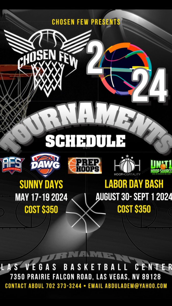 Our next big tournament will be Labor Day August 30th to Sep 2. We have 9u to 17u Boys / Girls division. Spots already filling out . It will be sold out event . Use link below to register. basketball.exposureevents.com/organizations/… @LVBCBasketball @valerieinhoops @theballdawgs @Unit1HoopSource