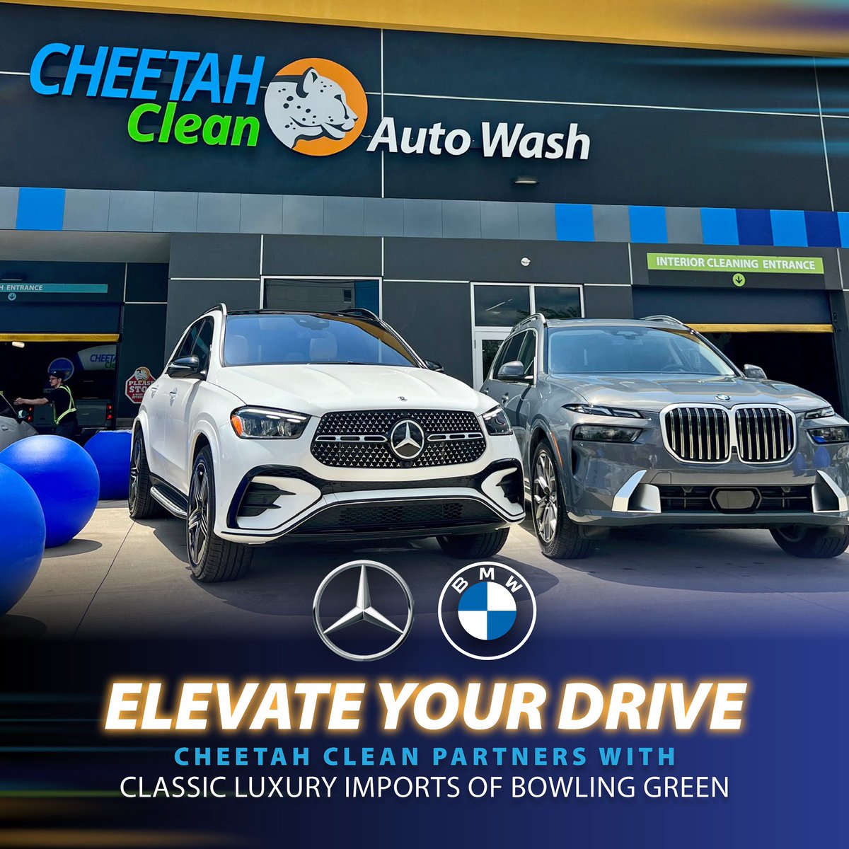 Elevate your drive with Cheetah Clean, BMW, and Mercedes of Bowling Green!🔥🐆

With every service completed by Classic Luxury Imports of Bowling Green, you will receive a complimentary King Extreme Wash and Interior Cleaning, valued at $43, at our Cave Mill location!