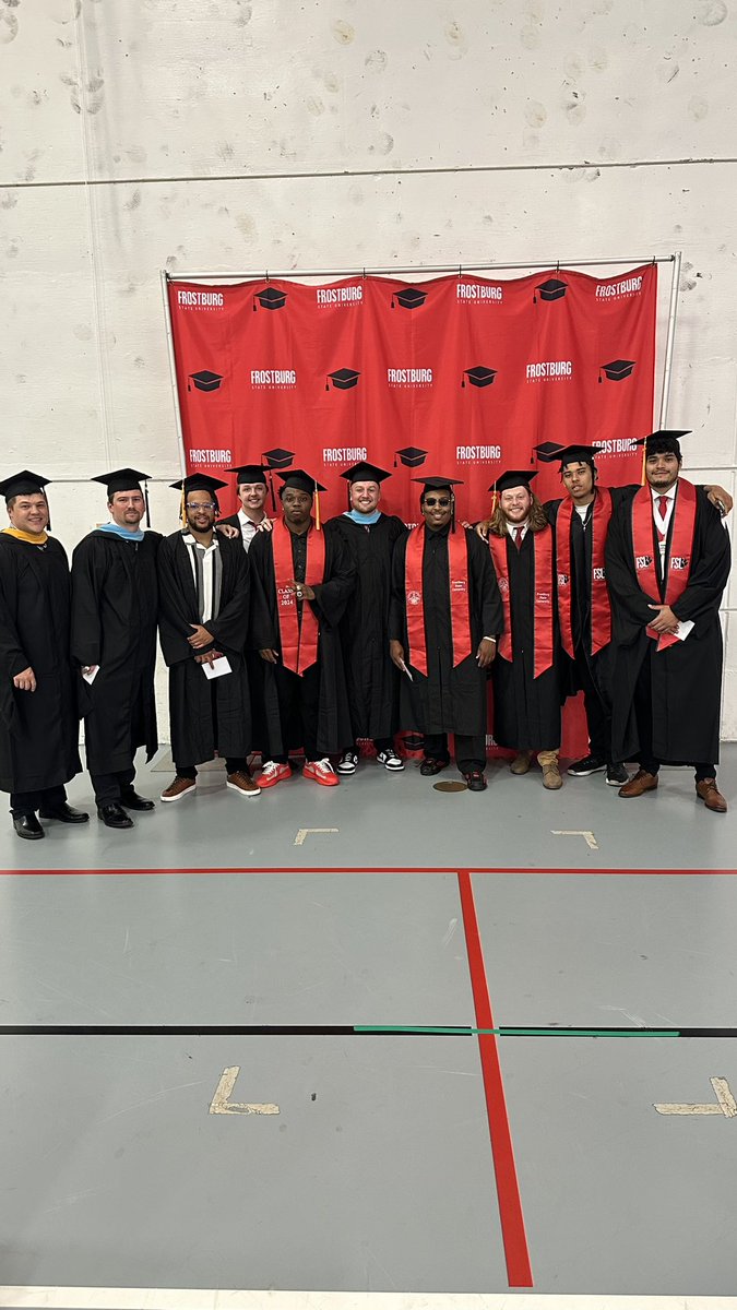 FrostburgFB's tweet photo. Shout out to our current and former players, as well as our coaches, that graduated today! Very excited for what the future holds for each of you. Once a Bobcat, always a Bobcat! #EarnIt 🔥 https://t.co/3bOvU3Bx1D