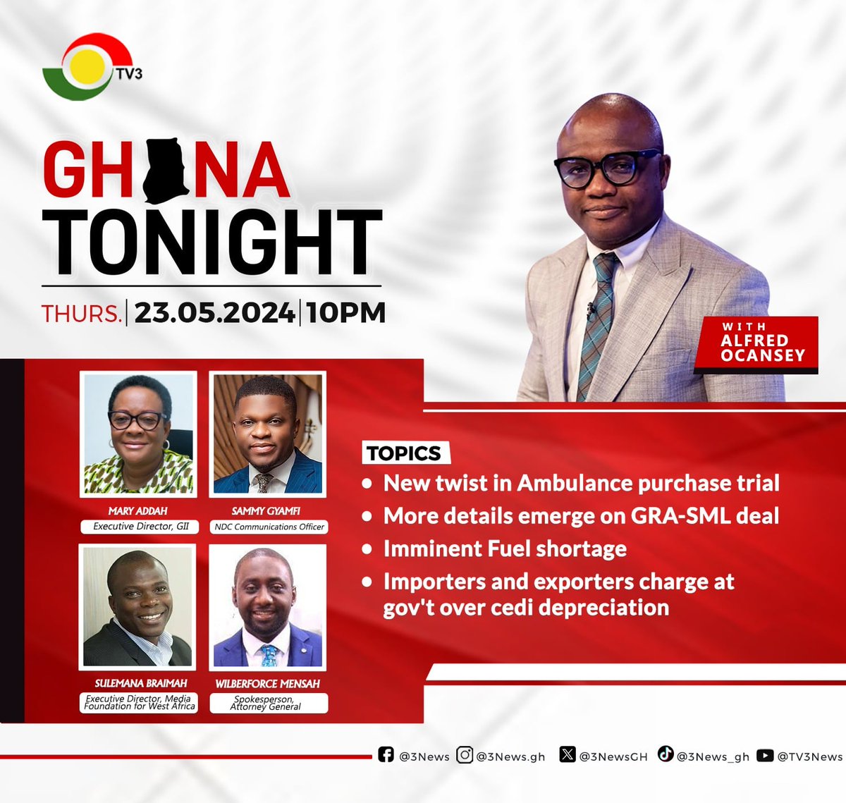 Join the conversation on #GhanaTonight with @alfred_3fm at 10PM for the details. #3NewsGH