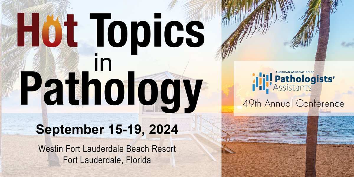 The AAPA 49th Annual Conference: Hot Topics in Pathology, Sept. 15-19, in Fort Lauderdale, FL is going to be hot, Hot, HOT! 🔥🔥🔥 We're bringing the heat w/ a red-hot lineup of speakers. See the full schedule, book your room, & register for #AAPAfall24: pathassist.org/2024_Annual_Co…