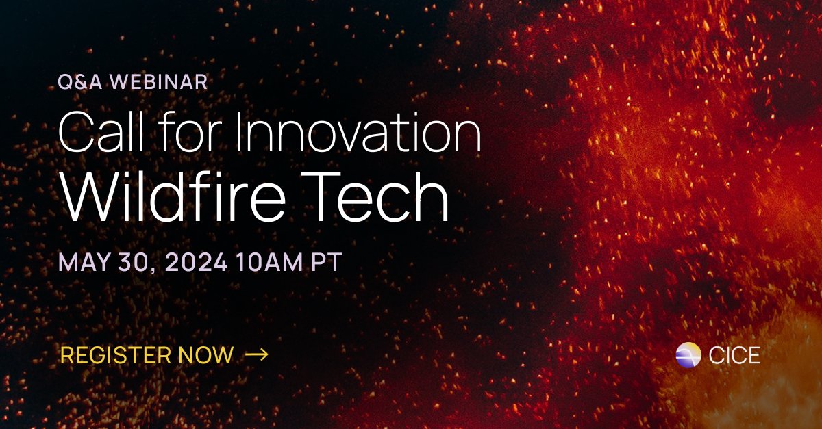 Innovative wildfire solutions are needed to address the on-going destructive wildfires that are fueling emissions and threatening safety. The @BCCICE is launching Canada’s first call for innovation focused on wildfire technologies. Up to $3 million in non-dilutive investments