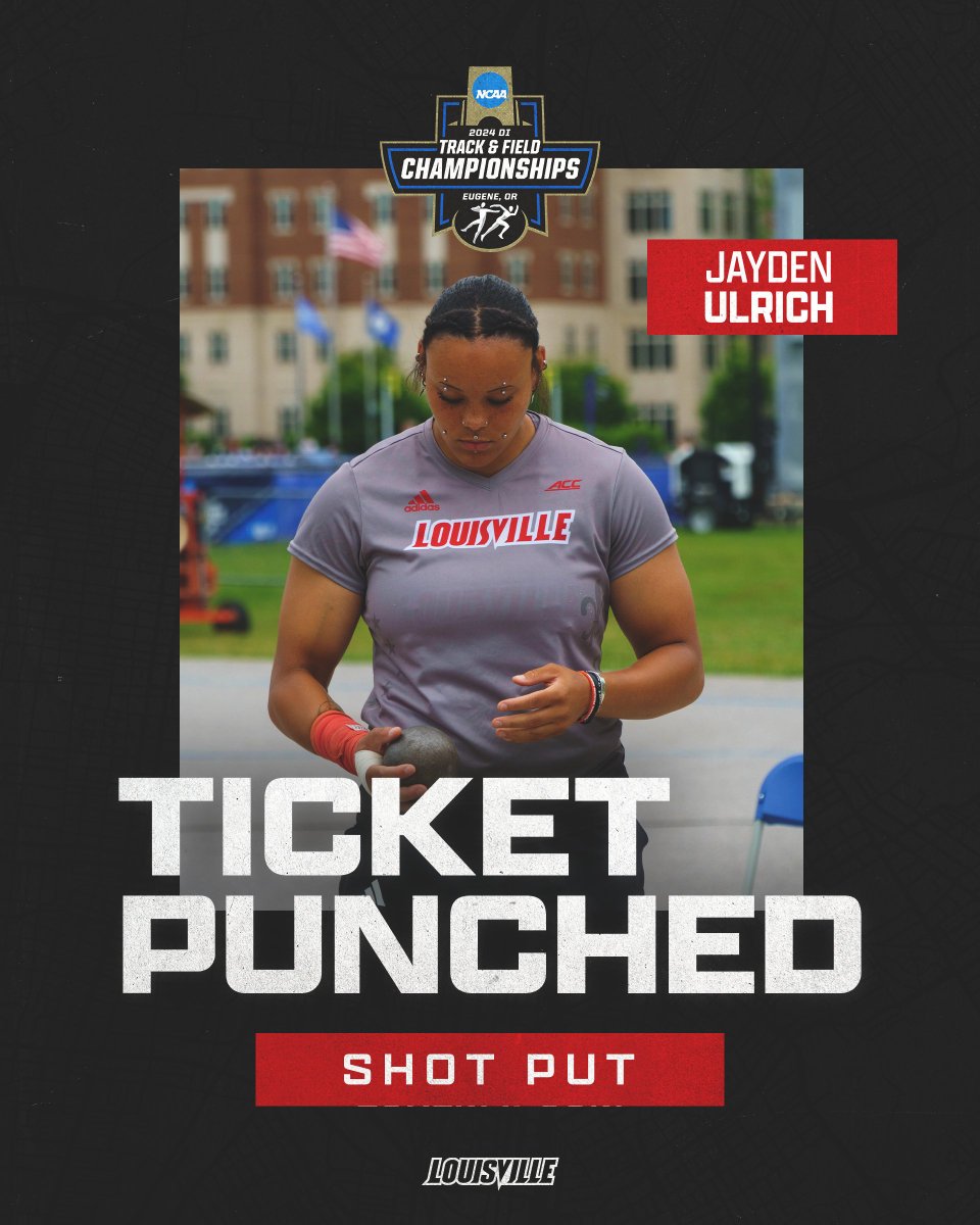 LouisvilleTFXC's tweet photo. It only took her ONE THROW.

Jayden wins the women’s shot put with a new school and facility record mark of 18.66m (61-2.75) to advance to the national championships 🤯

#GoCards https://t.co/U5Un4ov3aY